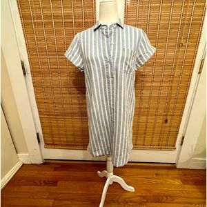 J. Crew Chambray/White Stripe Shirt-Dress